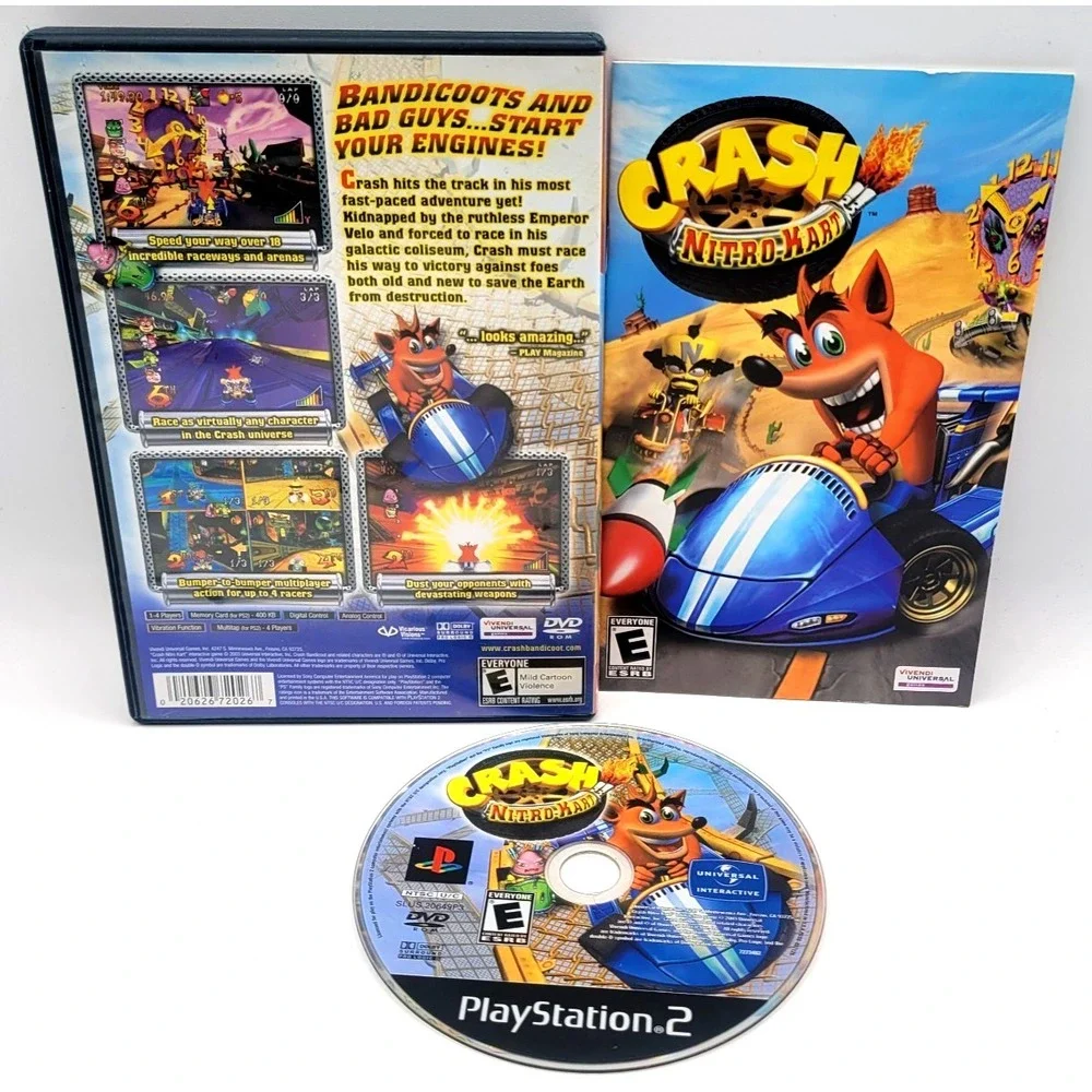 Crash Nitro Kart (Sony PlayStation 2, 2003) CIB COMPLETE‎ IN BOX